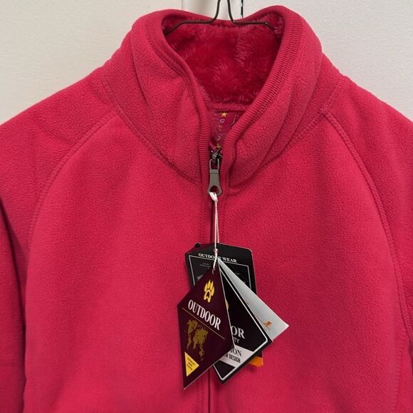 NWT Outdoor Collection Woman’s Fleece Zip Up Jacket in Hot Pink. Size Small. - Picture 4 of 10